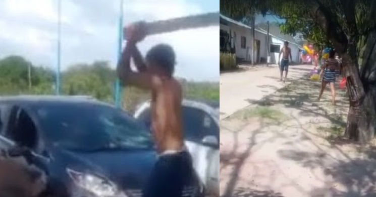 Homem tem ataque de fúria ao ver esposa "passando a marcha" dentro do carro de amante; veja vídeo