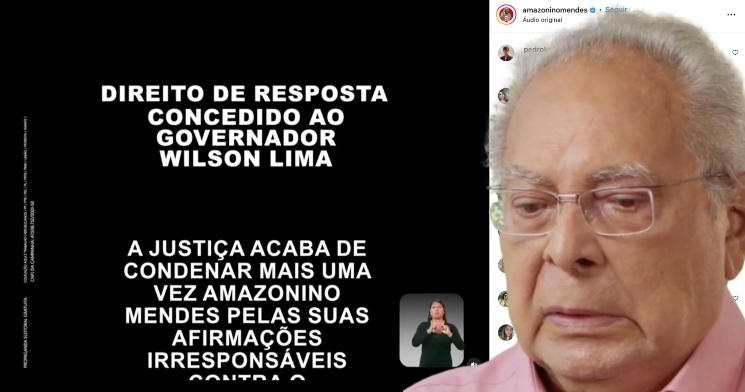 Amazonino perde novo processo e publicar direito de resposta em favor de Wilson Lima nas redes sociais; veja vídeo