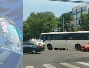 Ônibus passa por cima de motociclista no Centro de Manaus; veja vídeo