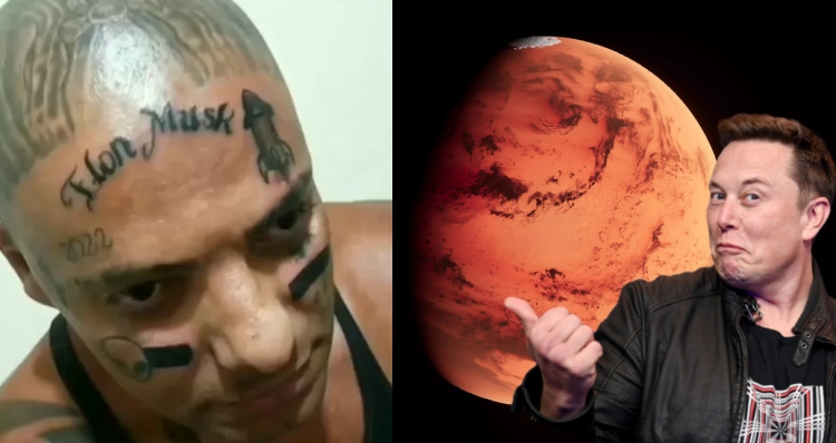 Influenciador brasileiro tatua nome de Elon Musk e manda recado ao bilionário: "Me ajude a ir para Marte"; veja vídeo