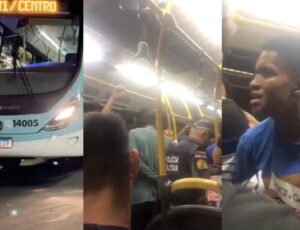 "A casa caiu": motorista do 652 faz sinal com farol e polícia interrompe assalto dentro de ônibus; veja vídeo