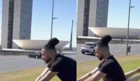 “Virou bagunça!?”: vídeo mostra homem fazendo massagem exótica em frente ao Congresso Nacional