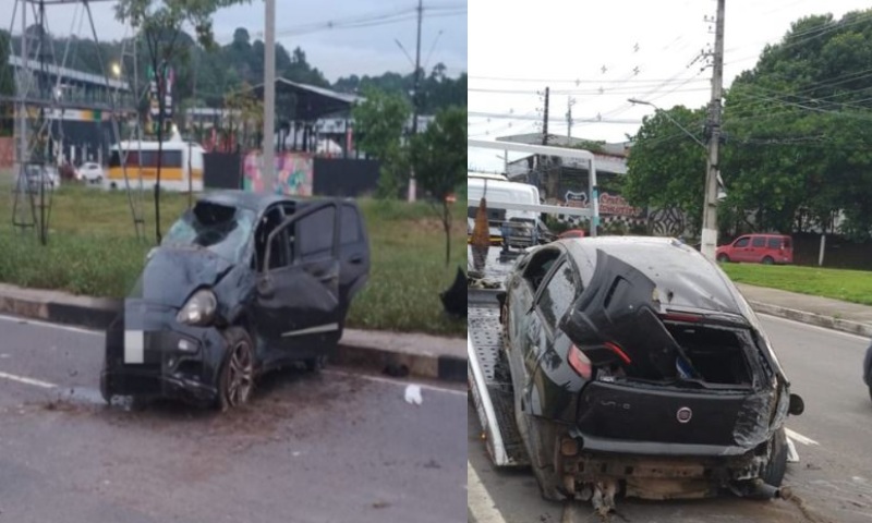 Motorista perde controle de carro e causa grave acidente na Avenida das Torres; veja