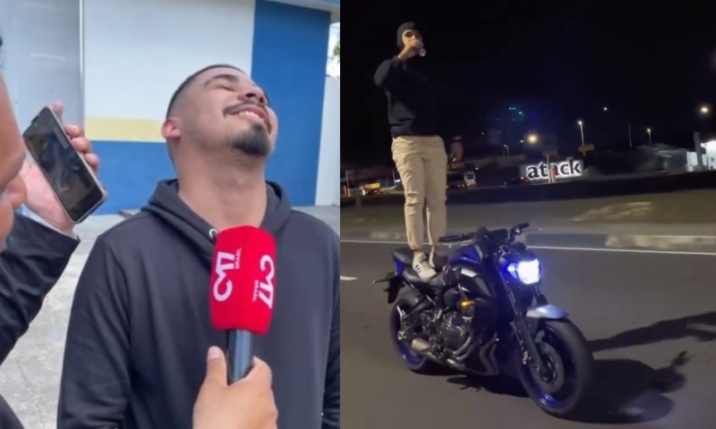 'Amostradinho' da moto na Avenida das Torres vai parar na delegacia: "estão me crucificando"; veja vídeo
