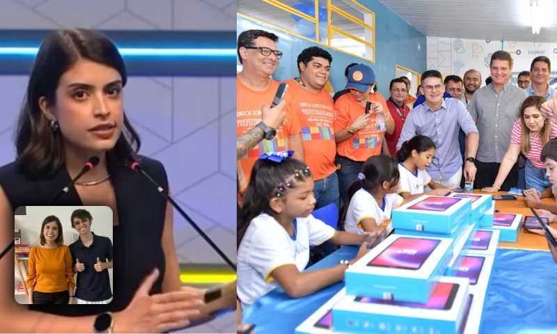 Amiga de Amom, Tábata Amaral elogia educação municipal na gestão de David Almeida durante debate em SP; veja vídeo