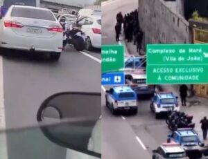 Tiroteio entre traficantes e policiais paralisa o trânsito no Complexo da Maré; veja vídeo