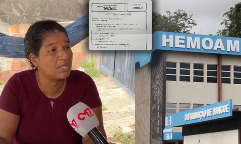 "Isso é uma humilhação", diz mulher que sofre com falta de medicamentos no HEMOAM na gestão Wilson Lima; veja vídeo