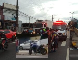 Motoqueiro atropela adolescente na faixa de pedestres da avenida Cosme Ferreira, em Manaus; veja vídeo