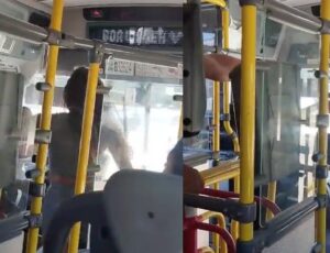 Após ser agredido por 'blindada', motorista de ônibus reage; veja vídeo