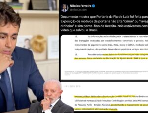 Nikolas Ferreira divulga documento que comprova que 'Monitoramento do Pix' de Lula iria tributar ainda mais os brasileiros