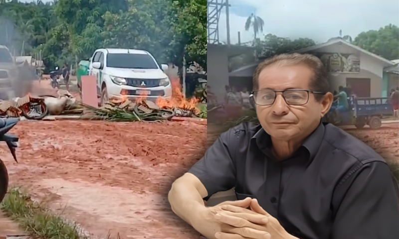 Cansados de viver na lama, moradores da Carauari fazem protesto contra o prefeito Airton Siqueira