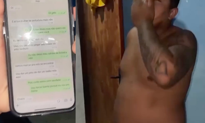 Mulher descobre "conversas picantes" do marido com outro homem: 'não quero ela, eu quero é você'; veja vídeo