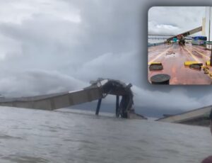 "Destruiu tudo!": balsa de containers derruba ponte em porto do Pará; veja vídeo