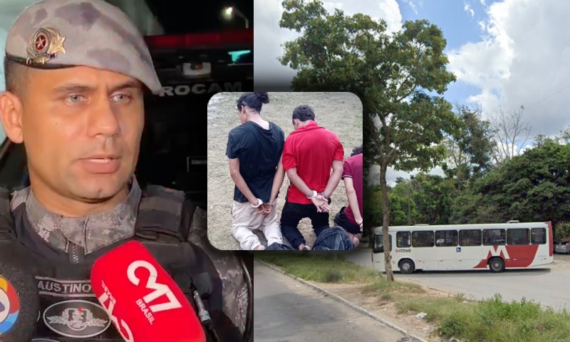 Trio é preso após 'tocar o terror' assaltando ônibus em frente ao MUSA; veja vídeo