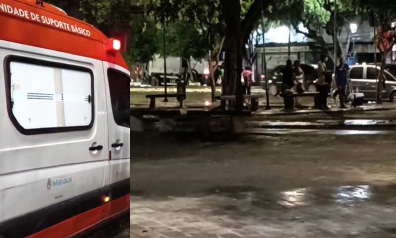 Homem esfaqueia mulher no centro de Manaus e foge; veja