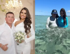 Amado Batista vive lua de mel paradisíaca com nova esposa em praia baiana