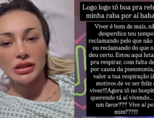 "Logo, logo tô boa para rebolar", diz Andressa Urach após ser internada com pneumonia; veja vídeo