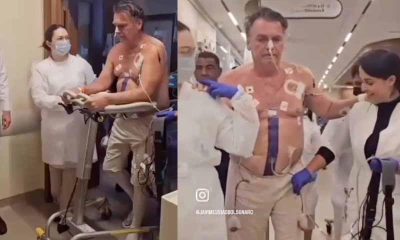 Bolsonaro caminha ao lado de médicos após cirurgia: "Sem desistir! Vamos adiante, Brasil"; veja vídeo