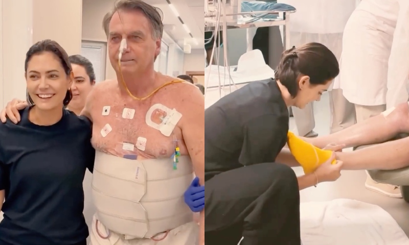 "Minha esposa": Bolsonaro posta vídeo agradecendo a Michelle por amor e carinho em um momento tão difícil; veja vídeo