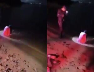 "Tu é doido é, tá amarrado": policiais encontram "Samara de Manaus" de madrugada na praia da Ponta Negra; veja