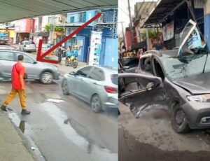 Veja momento em que bandidos armados causam grave acidente no Parque das Nações, em Manaus; veja vídeo