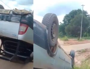 Urgente: homem é encontrado m0rto ao lado de carro capotado no Ramal do Pau Rosa; veja vídeo