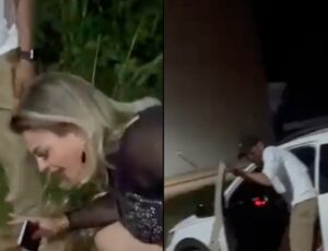 'Dama de vermelho' e 'Pirigótica' rolam no barro após serem expulsas de boate; veja vídeo