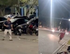 Sargento da Marinha é espancado com paus e pedras após puxar arma em briga de bar em Manaus; veja vídeo