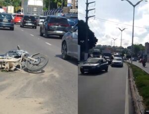 Urgente: motociclista sofre grave acidente na Avenida Cosme Ferreira, em Manaus; veja vídeo