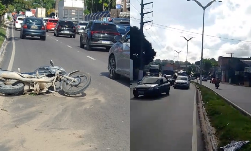 Urgente: motociclista sofre grave acidente na Avenida Cosme Ferreira, em Manaus; veja vídeo