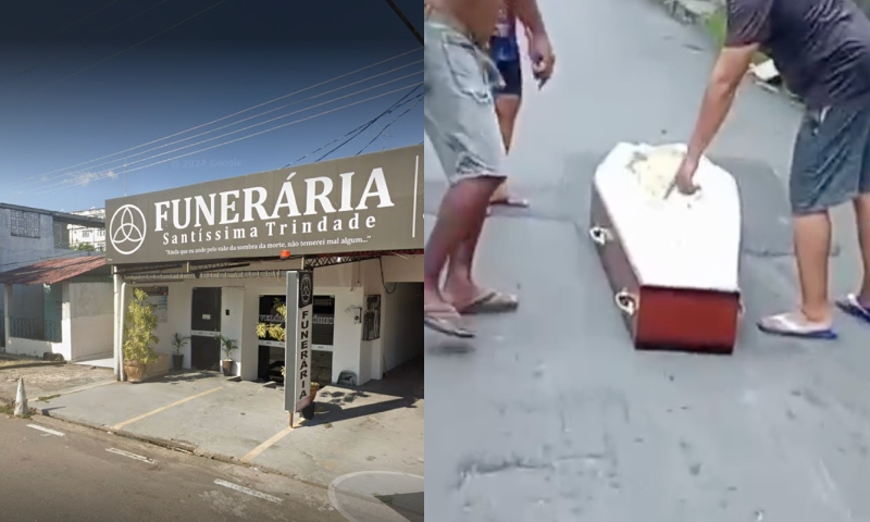 Funerária Santíssima Trindade diz que vai apurar causa do acidente que derrubou caixão com morto em Manaus; veja vídeo