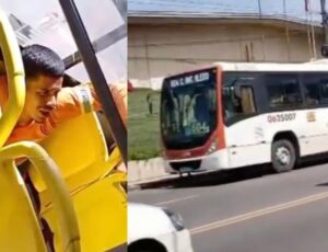 ‘Ficou na mão do povo’: “Lalau” chora após ter assalto frustrado em ônibus da linha 604, em Manaus; veja vídeo