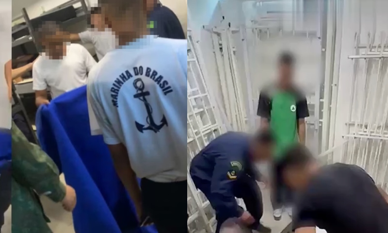 "Quartel da Brotheragem": recruta da Marinha leva mordida nas nádegas durante trote; veja vídeo