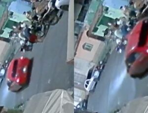 Veja momento em que pistoleiros saem de carro e atiram para matar no bairro Santa Luzia, em Manaus