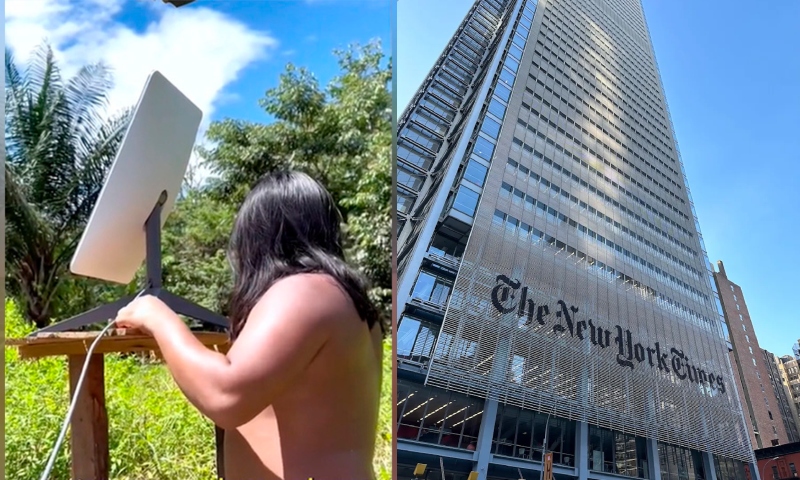 Indígenas do AM que usam Starlink processam New York Times em R$ 1 bilhão por Fake News que os acusa de vício em pornografia