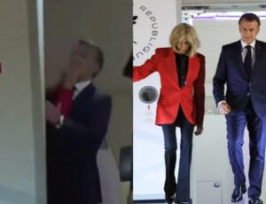 Tensão no ar: vídeo mostra esposa de Macron agredindo presidente da França em avião; veja vídeo