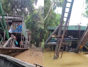 Forças Armadas destroem 16 balsas de garimpo ilegal na Amazônia e apreendem mercúrio usado na extração de ouro; veja vídeo