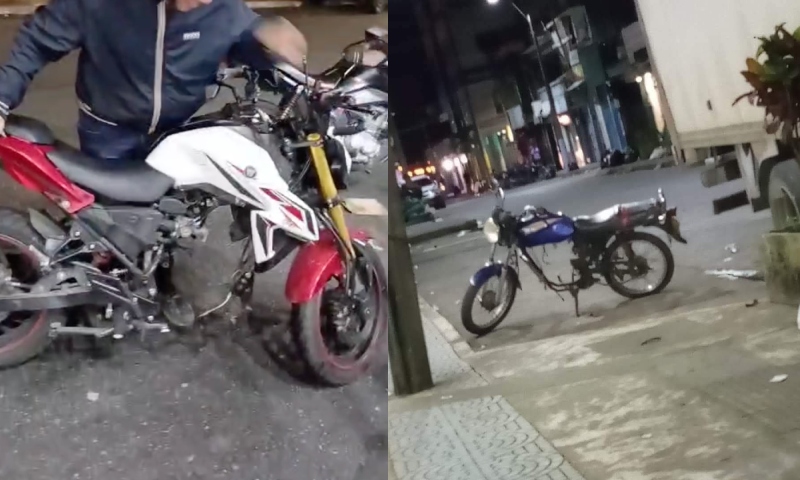 'A que ponto chegamos?': bandidos roubam motor de motos estacionadas na rua e ninguém faz nada; veja vídeo