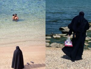 Foto na praia provoca reflexão sobre liberdade das mulheres sob domínio do Islã
