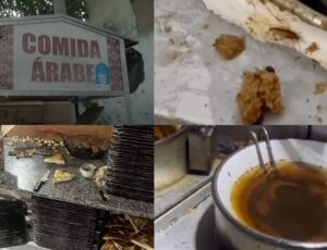 "Baratas, moscas, óleo podre e mofo": fábrica clandestina de salgados árabes é fechada pela polícia; veja vídeo
