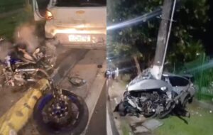 "Velozes e perigosos": Manaus tem madrugada de acidentes fatais, com moto destruída e motorista preso nas ferragens; veja vídeos