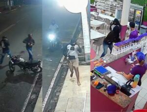 Assaltantes 'tocam o terror' em loja de açaí no bairro Planalto, em Manaus; veja vídeo