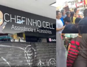 Exclusivo: veja o momento em que população tenta socorrer dono de assistência de celulares baleado no Manoa, em Manaus; vídeo