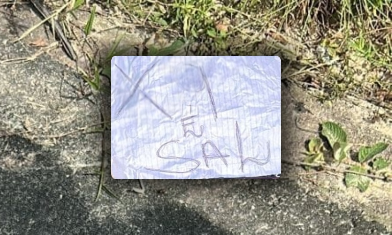 "X9 é sal”: facção deixa bilhete macabro em cima de corpo desovado no Ramal do Brasileirinho; veja