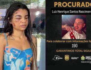 Homem que espancou e desfigurou mulher em Manaus se torna procurado da polícia; veja vídeo