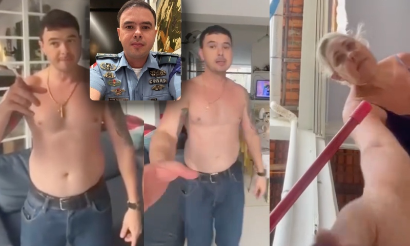Major da PM agride a própria mãe e ela filma tudo: 'tu tá ficando doido?'; veja vídeo