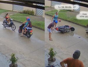Vizinhos brigam em Tabatinga após sofrerem acidente de moto; veja vídeo