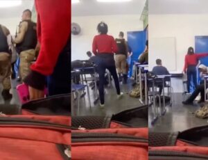 PM retira "sementinha do mal" de sala de aula e namorada do vulgo 'Menor' ameaça professora: "Eu vou te matar"; veja vídeo