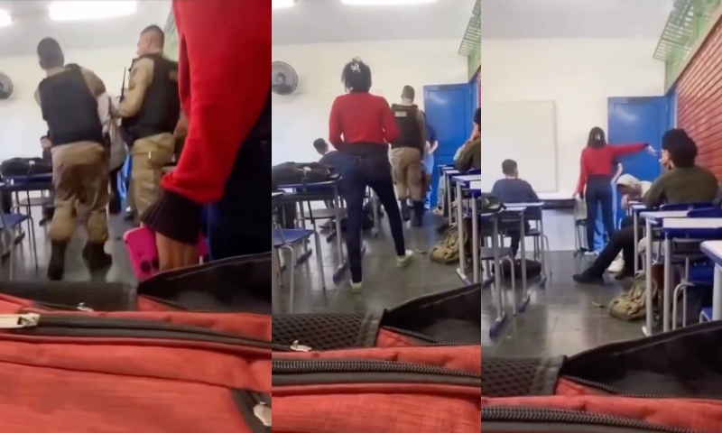 PM retira "sementinha do mal" de sala de aula e namorada do vulgo 'Menor' ameaça professora: "Eu vou te matar"; veja vídeo