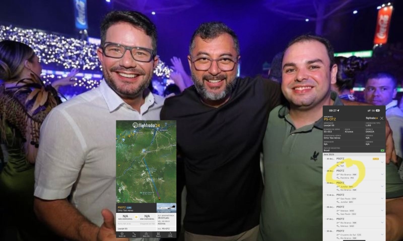'Rota do boi, luxo e impunidade': Gladson Cameli usa jatinho do Governo para curtir com Wilson Lima e Roberto Cidade em Parintins